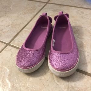 Gymboree pink sparkle flats 13 little girl,  EUC